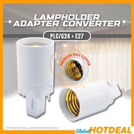 [1PC] Premium Full Copper PLC / G24 Male to E27 Female Socket Base Light Bulb Lamp Adapter Holder Pe