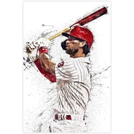 Bryce Harper Poster Baseball Portrait Art Canvas Bedroom Wall Decor Print Picture Office Dorm Room D