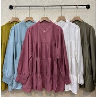 KEMEJA Blouse SAHARA POLO LINEN Shirt Top