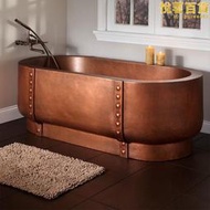 溫泉泡池銅不鏽鋼長方形圓形橢圓雙人超大情侶獨立式深泡浴缸定製