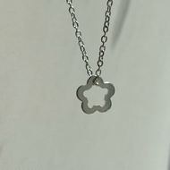 Stainless Steel Hollow Flower Necklace