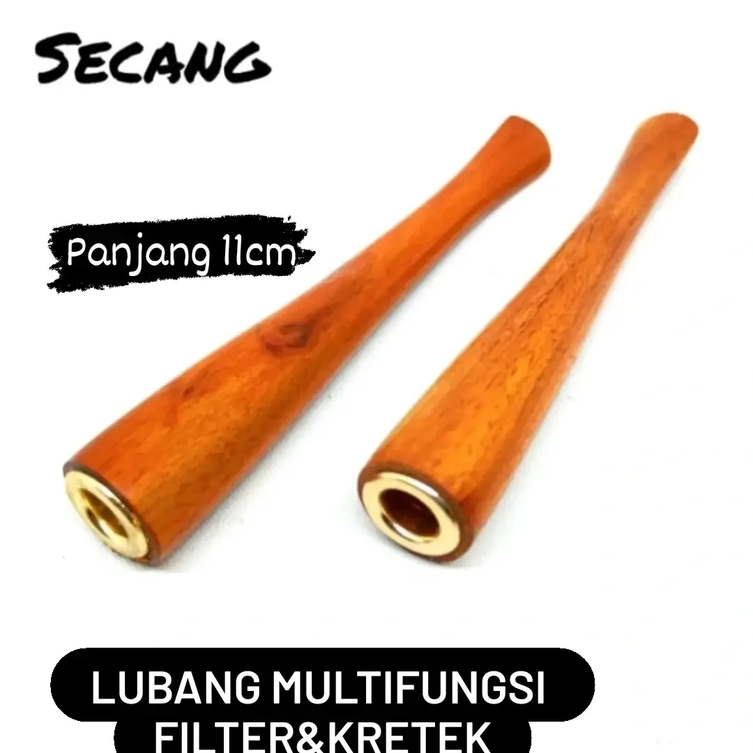 once pipa pipo pipe rokok kayu secang elegant model bulat bukan gading panjang 11 cm