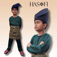 SET BAJU MELAYU BUDAK HIJAU EMERALD GREEN + TANJAK