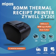 ZYWELL ZY301 80mm POS Thermal Receipt Printer 4MB Input Buffer Auto Cutter for POS System