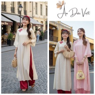 Renovated Ao Dai with Straight Shape, Brocade Fabric with Buttons, Ao Dai CNY 2026 - Vietnamese Ao D