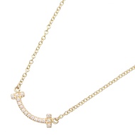 [二手] Tiffany & Co. T Smile迷你鑽石項鍊，頸圍 40.5/46cm，K18（黃金），Smile。