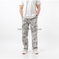 Carpenter Men's Long Camouflage Pants Camouflage Cargo Pants Camouflage Carpenter Pants Grey White
