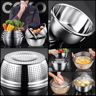 Set of 4 mixing bowls 24 26 28 30cm CCKO CK9788 and 1 premium vegetable and fruit washing basket 30c
