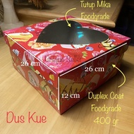 [Isi10] Dus Box Kotak Kardus Kue Tart 26x26x12 Merah Tutup Hati / Dus Box Kotak Lamaran Tutup Hati 2
