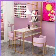 Nail Table with Light Imitation Marble Light Luxury and Simplicity Modern Single Double Metal Nail T