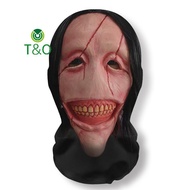 [T&O-t] Halloween Ghost Face 3D Printed Mask Stretch Mesh Full Face Mask Skull Headdress Funny Party