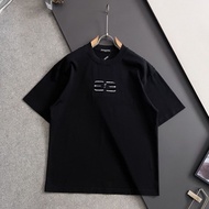 H3JF BBLG Appliqué Embroidery logo Loose-fitting, pure cotton, breathable, round-neck, pullover shor