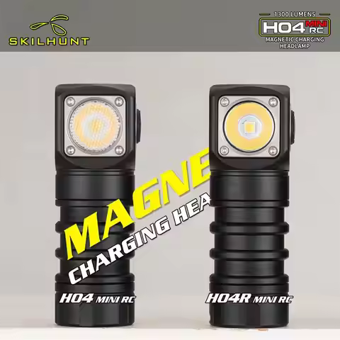 Skilhunt H04 H04R RC Mini 1300 lumen USB magnetic rechargeable LED headlamp Customized UI falshlight