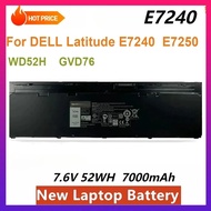 New E7240 Laptop Battery for DELL Latitude E7240 E7250 Serie VFV59 WD52H GVD76 KWFFN 7.6V 52WH  7000