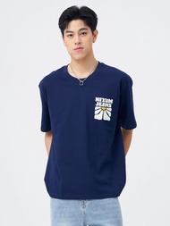 Niyom Jeans collection INDIGO : เสื้อยืด Oversize รุ่น TSO-109 สกรีนลาย ผ้าCotton ผ้ายืด