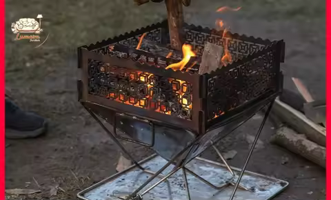 Outdoor windshield fire hoarding stainless steel MT-035 barbecue grill heightened campfire board