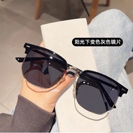 cermin mata rabun jauh spek mata rabun jauh Anti-Blue-ray Color-changing Non-degree Half-Frame Eyebr