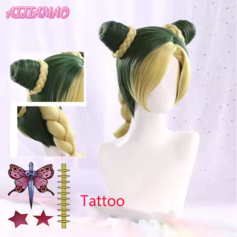 Bizarre Adventure Kujo Jolin Cosplay Wig Jolyne Short Heat Resistant Synthetic Hair Party Wigs + Wig