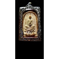 (0171) Phra Somdej Toh Wat Rakang Leklai Gold & King Rama 4 Stamp🙏泰国珍贵崇笛多四皇印章力泥古董佛牌🙏Ready Stock Mala