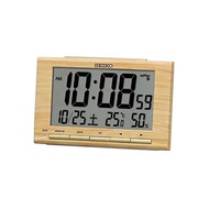 Seiko clock alarm clock radio digital calendar bright tea wood grain 91×148×47mm SQ799B