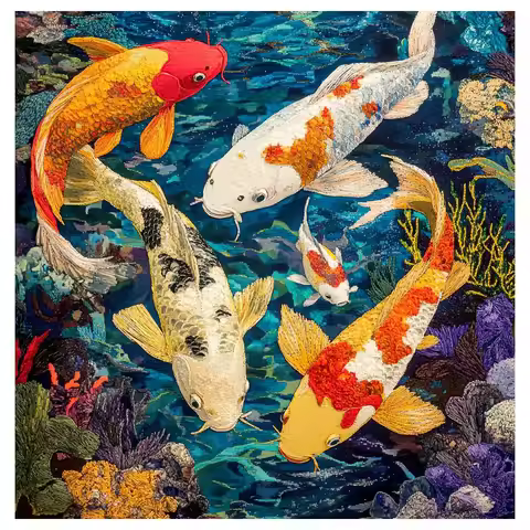 Lucky Carp 30X30CM/11.8inch cross stitch Kit diy 11CT/14CT Embroidery Art and crafts with needles Cr