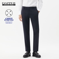 DAPPER กางเกงขายาว 4 Ways Stretch ทรง Slim-Fit สีกรมท่า