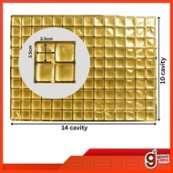 Gold  Cheese Tart Tray - 140 Cavity 5pcs Mini Tart Tray / Cheese Tart Tray / Chocolate Tray (Cut & F
