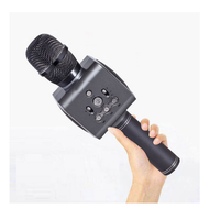 手機藍牙麥克風無線電容話筒音響一體機(银灰色)