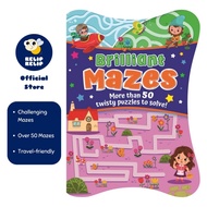 Brilliant Mazes Activity Book For Kids with 50+ Twisty Puzzles to Solve (64 Pages)