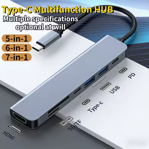 USB 3.0 Type C Adapter Docking Ststion USB 2.0 Port TF SD PD Charging Dock for MacBook iPad Pro Sams
