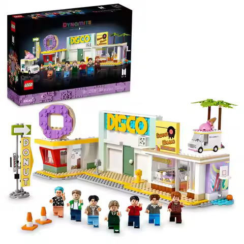 LEGO Ideas BTS Dynamite 21339 Model Kit with 7 Minifigures of The Famous K-pop Band, RM, Jin, SUGA, 