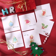 6 Pcs Simple Christmas Greeting Cards with Envelope Mini Watercolor Holiday Gift Card