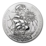 [白銀之手]&lt;現貨&gt;2017盧安達大航海時代1-西班牙哥倫布聖瑪莉亞號普鑄銀幣-3000