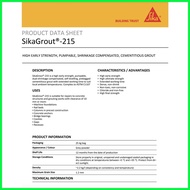 ◷ ❖ ๑ SIKAGROUT®-215 (HIGH EARLY STRENGTH, PUMPABLE, SHRINKAGE COMPENSATED, CEMENTITIOUS GROUT) - 2