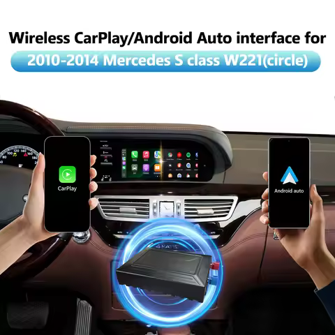 Wireless CarPlay Android Auto Interface For Mercedes Benz S Class W221 2010-2014 NTG4.0 Circle Contr