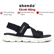 Giày Sandals SHONDO nam nữ F6 Sport Quai hậu Đen Đế Trắng - F6S003