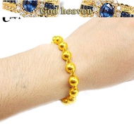 Thick 916 Gold Solid Round Pearl Beads Beads Men's Bracelet Pure Yellow 916 Golden 916 Gold Jewelry Factory So salehot
