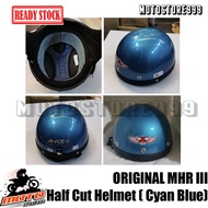 ORIGINAL MHR III Half Cut Helmet + Tinted Visor (Cyan Blue) Y15 YSUKU Y15ZR V2 READY STOCK
