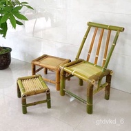 QQ💎Handmade Bamboo Chair Armchair Household Rattan Chair Single Woven Bamboo Rattan Small Chair Bamboo Stool Balcony Lei