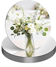 Round Mirrors for Centerpieces, 10Inch 9PCS Acrylic Mirrors Candle Plate Circle Mirror Candles Trays