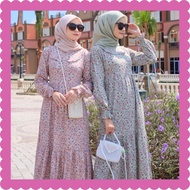 Laiqa dress muslim wanita motif bunga cantik busui adem homedress