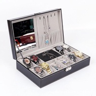 8 Slot Watch Box Plus Jewelry Case With Security Lock