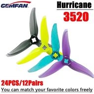 12 Pairs Gemfan Hurricane 3520 3.5 Inch Pc Propeller 3 Blades For FPV 1806/2004 Brushless Motor Free