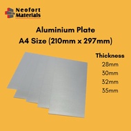 READY STOCK Aluminium Plate A4 Size (210mm x 297mm) 28mm 30mm 32mm 35mm