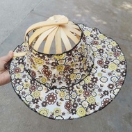 Bamboo Travel Hat, Folding Sun Hat, Fan Hat, Beach Hat, Bamboo Fan Sun Hat, Personality Hat for Wome