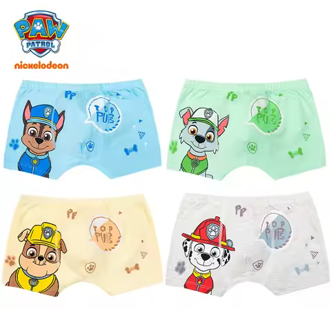 4PCS/Set 100% Genuine Paw Patrol KID's Printed Underpants Chase Rocky Marshall Rubble Briefs Underwe