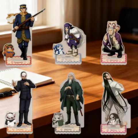 Anime Golden Kamuy Acrylic Standing Sign Board Shiraishi Yoshitake Ogata Hyakunosuke Rubber Desk Dec