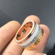 Boucheron Qiwei's Same Style Boucheron Wide Version New Ring Rotating Color Separation Couple Ring