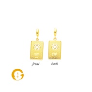 Orient Jewellers 916 Gold Good Luck Ji Xiang 吉祥 Gold Bar Pendant
