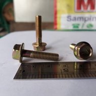 M6X25 YELLOW FLANGE CAP BOLT M6 X 25 KEY 10 LENGTH 2.5 CM 2.5CM 6X25 6 X 25 25MM MM